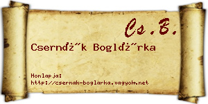 Csernák Boglárka névjegykártya