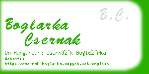 boglarka csernak business card